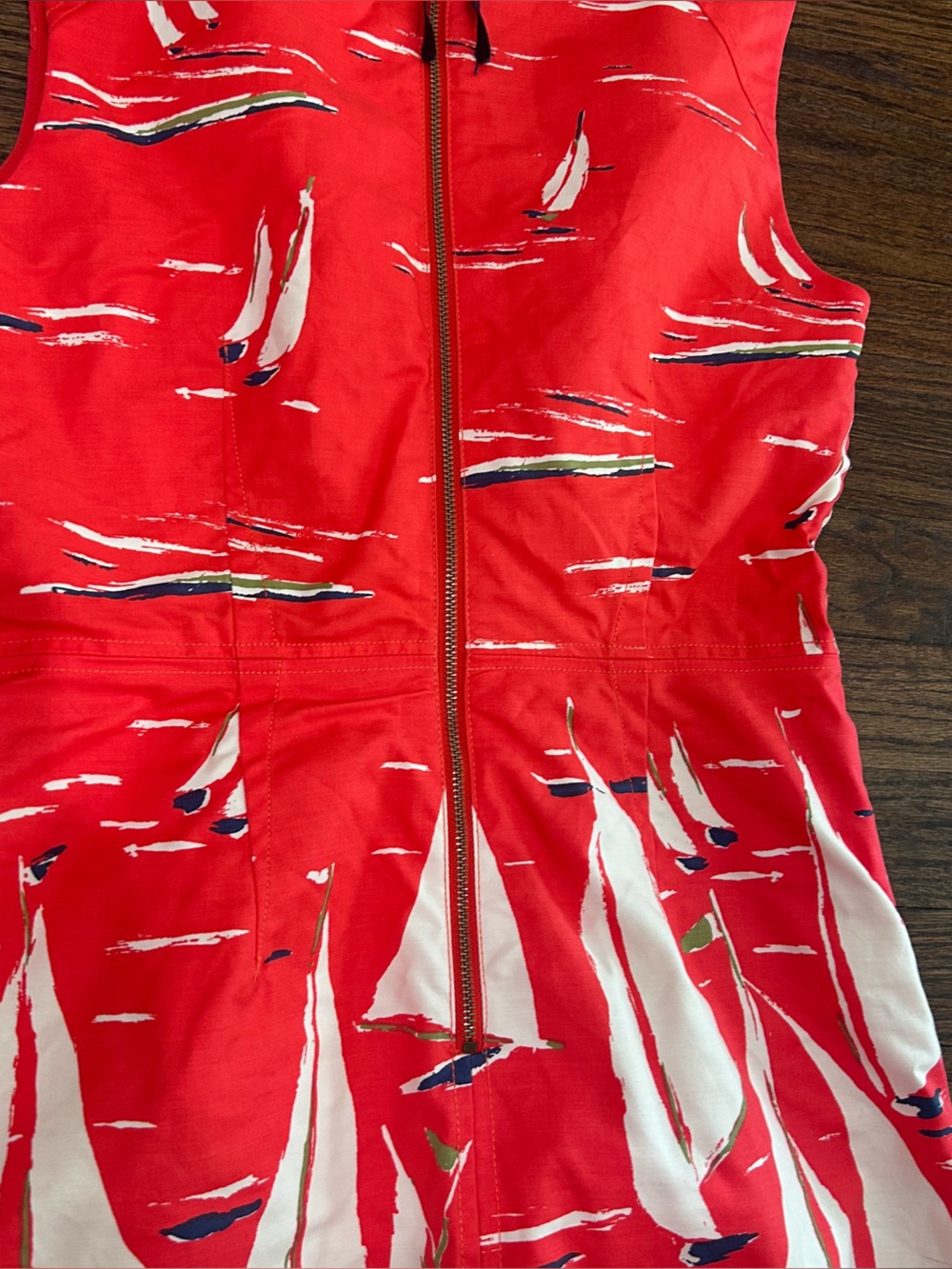 Maeve by Anthropologie Berru Poplin Sailboat Print Shift Dress Size 6 - Picture 12 of 14